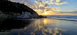 Hatay sahilinde gün batımında renk cümbüşü büyüledi