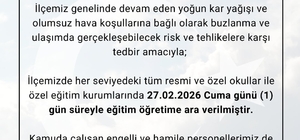 Bingöl'ün Adaklı ilçesinde eğitime kar engeli