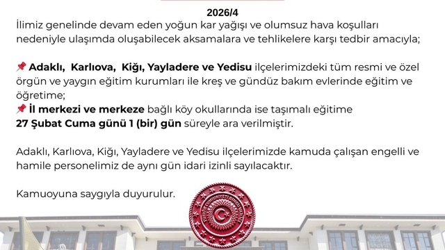 Bingöl'ün 5 ilçesinde eğitime kar engeli (2)