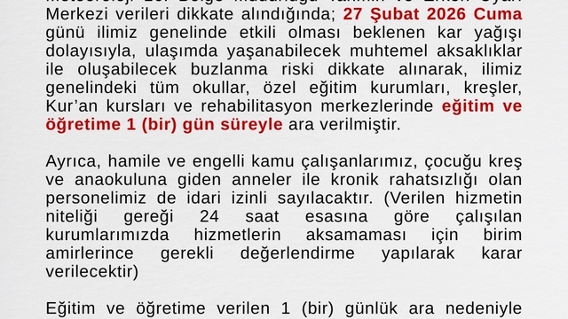 Ağrı'da eğitime kar engeli