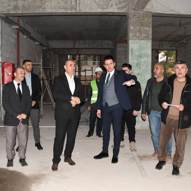 Nusaybin Kaymakamı Çakır, yapımı süren ilkokul inşaatını inceledi