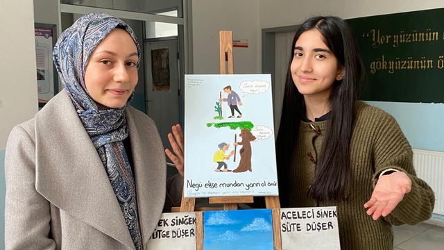 Atasözleri ve deyimler hayal gücüyle tuvale yansıtıldı