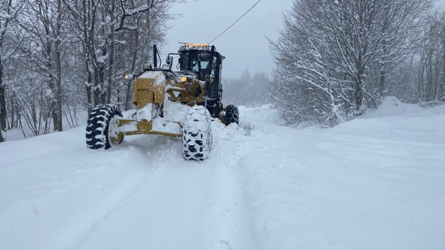 Salıpazarı ilçesinde kar yağışı etkili oluyor