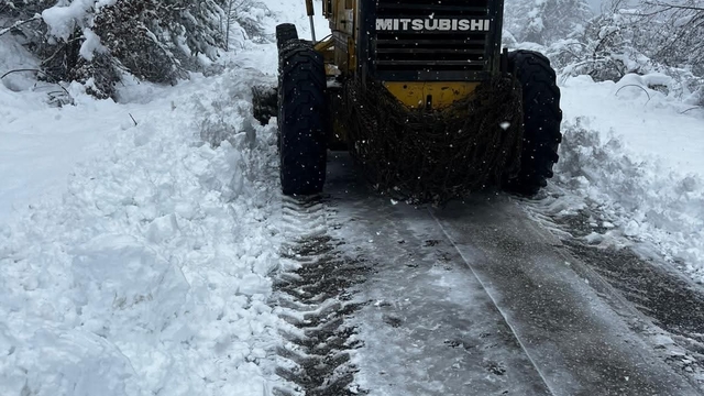 Bartın'da karla mücadele çalışmaları devam ediyor