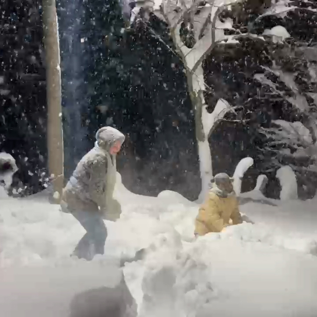 Ordu'da çocukların kar keyfi