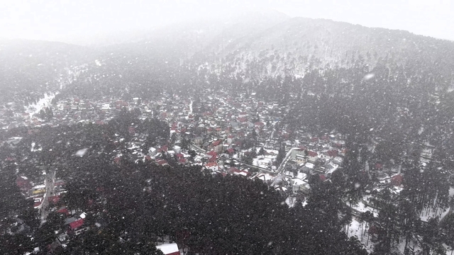 Osmaniye'de eşsiz kar manzarası dron kamerasında