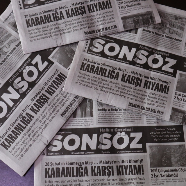 Malatya Sonsöz Gazetesi'nden 28 Şubat protestosu