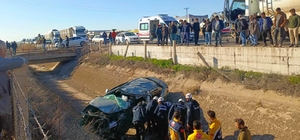 Hafriyat kamyonuyla çarpışıp kanala uçan otomobilin sürücüsü öldü