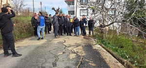 Ordu Valisi Erol, heyelan bölgesinde incelemelerde bulundu