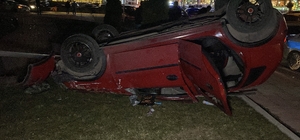 Çorum'da otomobil takla attı: 1 yaralı