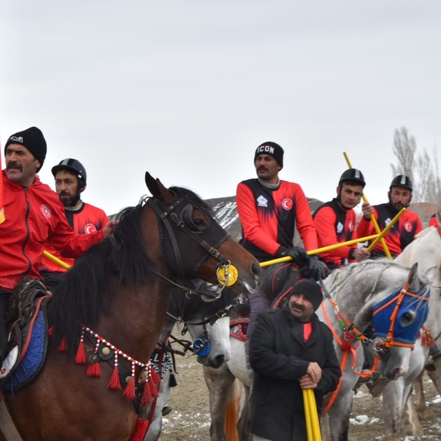 Aşkale'nin kurtuluş bayramında cirit coşkusu
