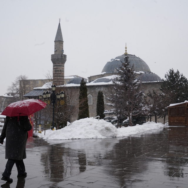 Erzurum'da kar yağışı etkili oluyor