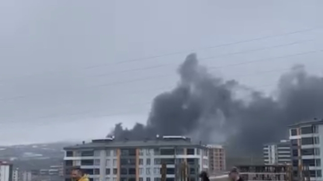 Tokat'ta inşaatta çıkan yangın korkuttu