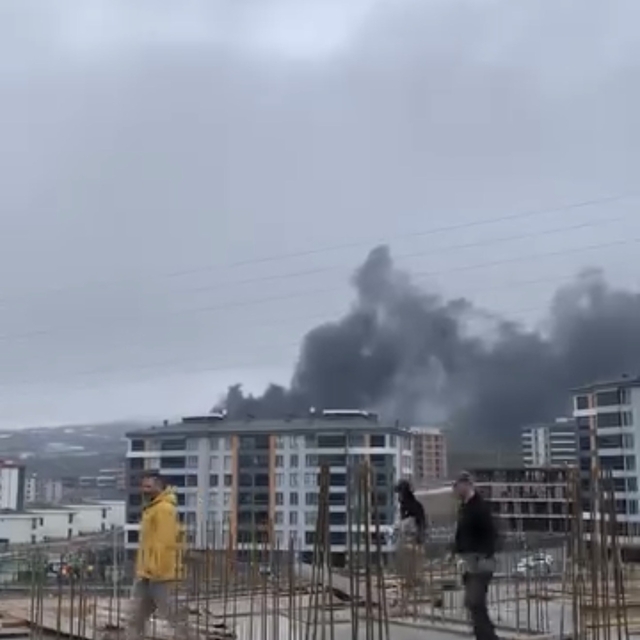 Tokat'ta inşaatta çıkan yangın korkuttu