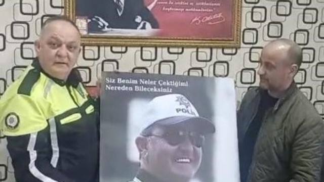 Tarsus'ta trafik polisine anlamlı sürpriz