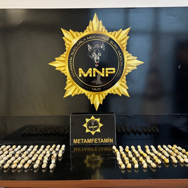 Muş'ta 1 kilo 333 gram metamfetamin ele geçirildi