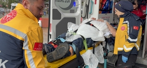 Beton mikserini yıkarken düşen sürücü hastanelik oldu