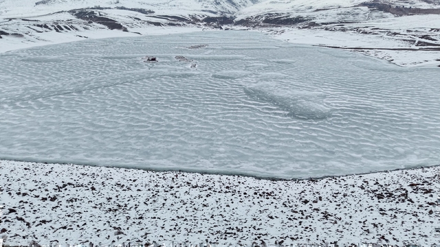 Erzurum'da Demirdöven Barajı buz tuttu
