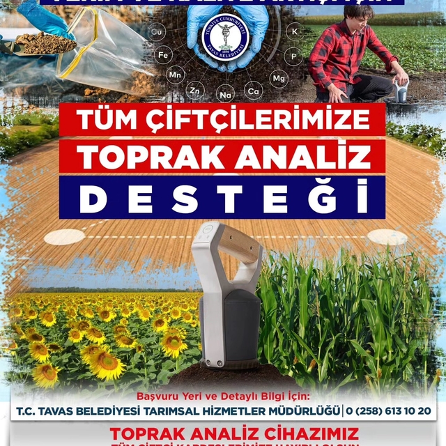 Tavas Belediyesinden çiftçilere toprak analizi desteği