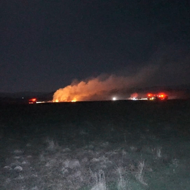 Burdur'da merada korkutan yangın