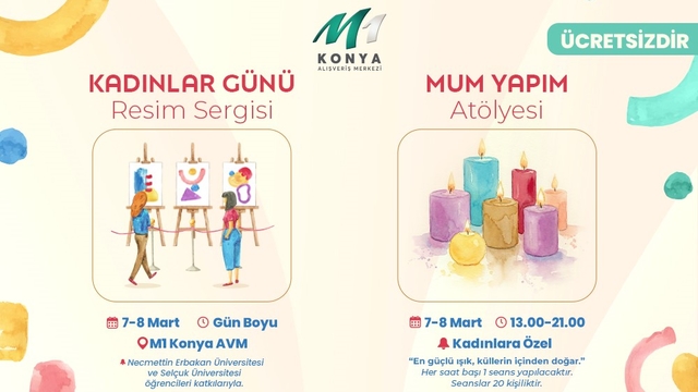 M1 Konya Alışveriş Merkezi 8 Mart'a özel etkinliklerle ziyaretçilerini ağırlıyor