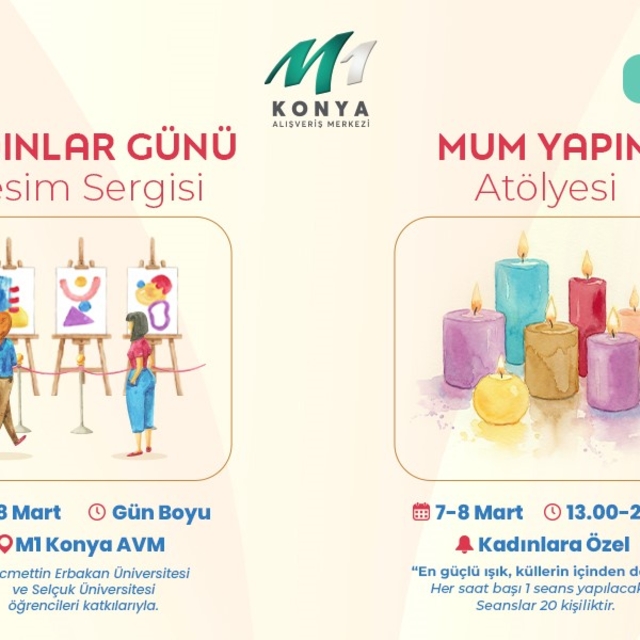 M1 Konya Alışveriş Merkezi 8 Mart'a özel etkinliklerle ziyaretçilerini ağır...