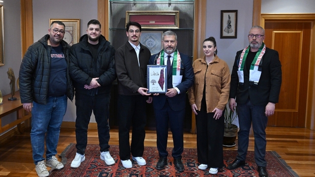 Filistin Yardımlaşma Derneği'nden Rektör Adıgüzel'e ziyaret