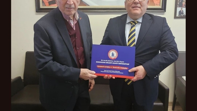 Cumhurbaşkanlığı Yüksek İstişare Kurulu Üyesi Köksal Toptan, Rektör Özölçer'i makamında kabul etti