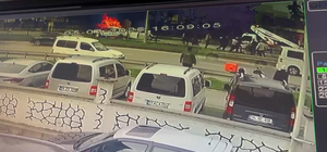 Samsun’da 6 aracın karıştığı kaza sonrası yangın çıktı; 3 yaralı (2)