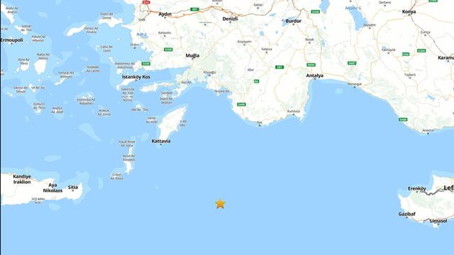 Akdeniz'de 4.5 büyüklüğünde deprem