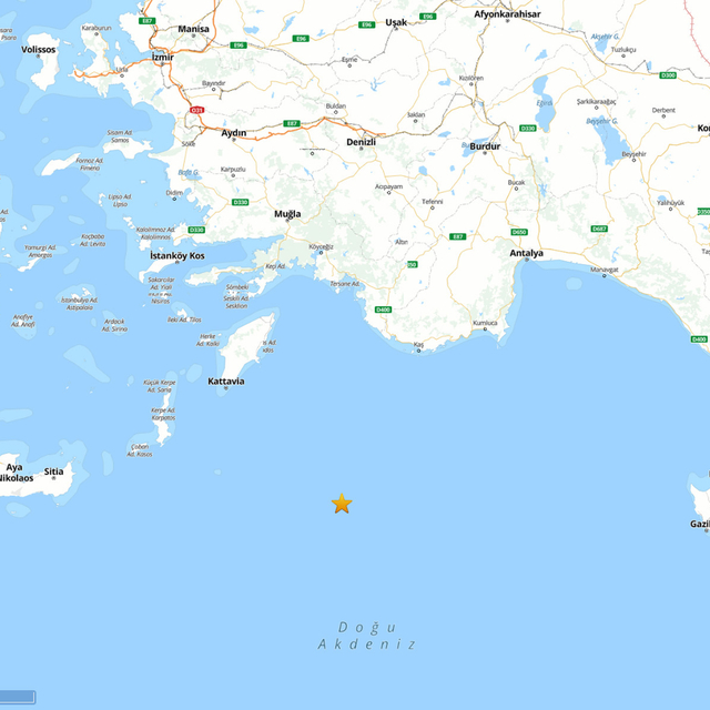 Akdeniz'de 4.5 büyüklüğünde deprem