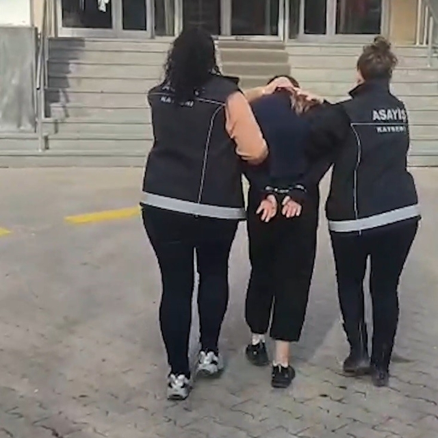 Kayseri'de 30 yıl 9 ay kesinleşmiş hapis cezası olan kadın hükümlü yakaland...