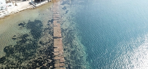 Bodrum'da deniz çekildi, tarihi 'Kral Yolu' ortaya çıktı