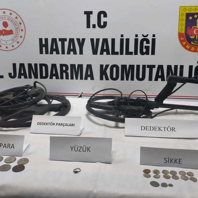 Hatay'da sikke ve yüzük ele geçirildi