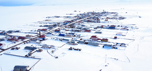 Kars'ta karla beyaza bürünen köyler dronla görüntülendi