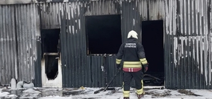 Samsun’da şantiyede yangın