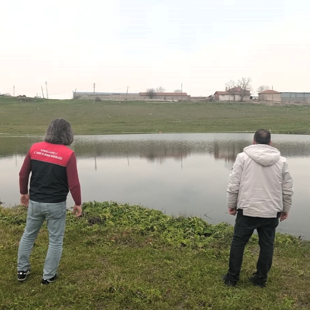 Babaeski'de göletlerde kaçak avcılık denetimi yapıldı