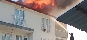 Evin çatısı küle döndü