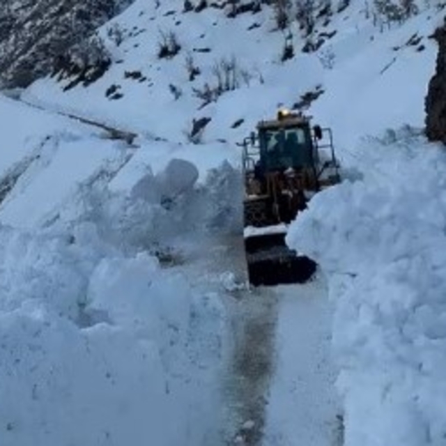 Bitlis'te köy yoluna çığ düştü