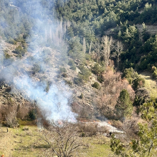 Arazisinde otları temizlik amaçlı yaktı, vatandaş orman yangını ihbarında b...