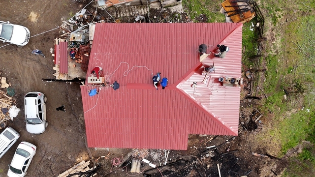 Atakum Belediyesi'nden yangın mağduru aileye destek