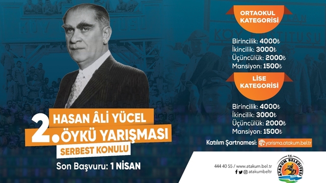 Atakum'da ikinci Hasan Ali Yücel Öykü Yarışması