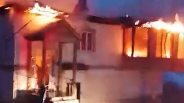 Yüksekova'da baca yangını