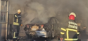 Otomobil tamir sırasında yandı; 3 işçi yaralı