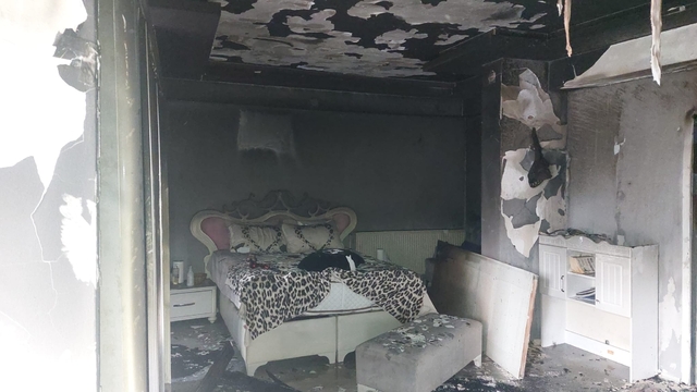 Samsun'da komşusuna kızan kişi evinde yangın çıkardı