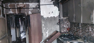 Samsun'da apartman dairesi küle döndü