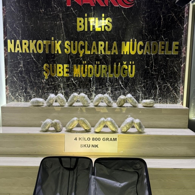 Bitlis'te 4 kilo 800 gram skunk ele geçirildi