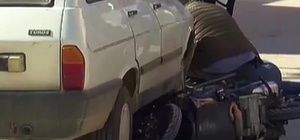 Otomobil ile motosiklet çarpıştı: 1 yaralı
