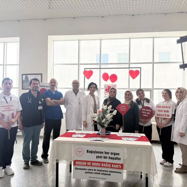 Merzifon'da hastanede açılan stantta organ bağışının önemi anlatıldı