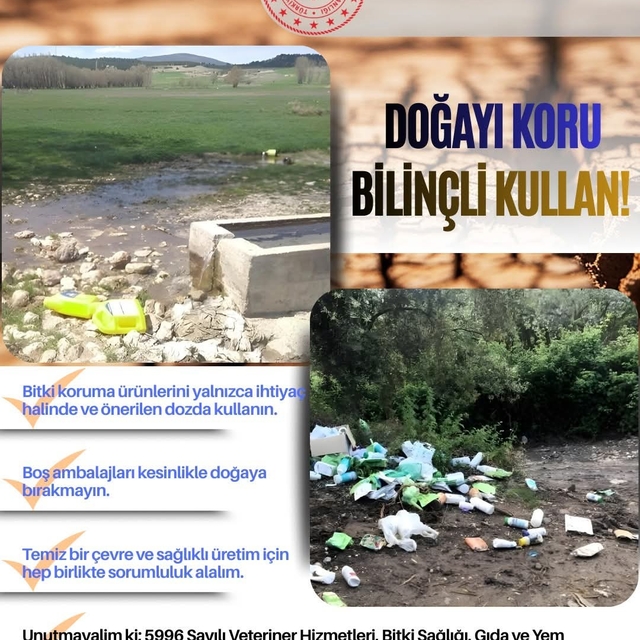 Zirai ilaç ambalajını doğaya atan üreticiye 26 bin 360 TL ceza